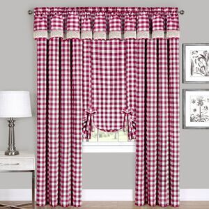 Buffalo Check Gingham Kitchen Curtain Tier Pair - 36" x 58"